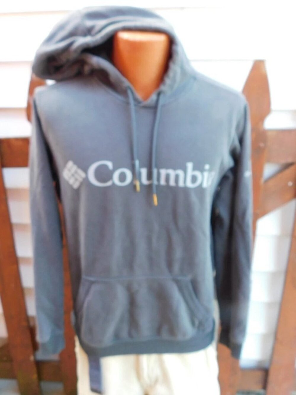 COLUMBIA HOODIE HOODY Mens Sweatshirt SMALL GREY GRAY